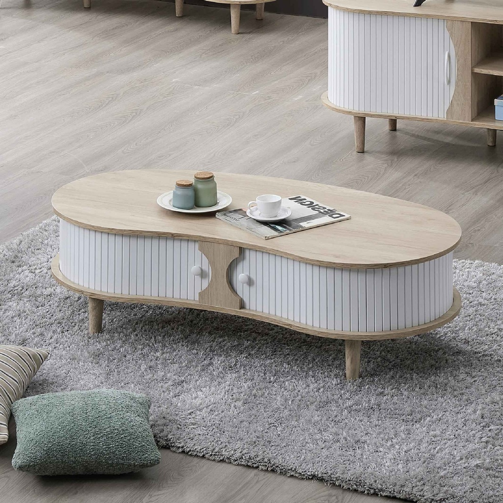 MESITA DE CENTRO CURVE-CT 1200# PW 7652-3D# 120X60X37CM