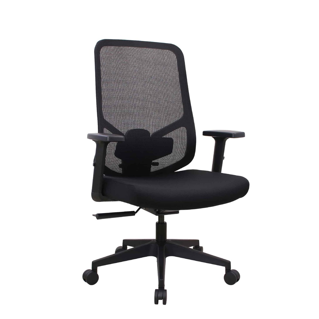 SILLA OFICINA SK-2435M# MALLA NEGRA/ESTRELLA NEGRA