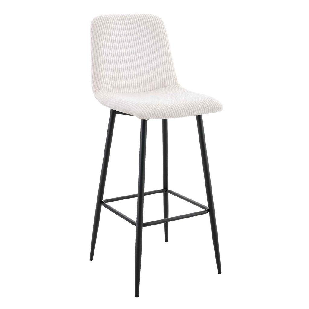 SILLA DE BAR ALTA FIJA BC-022# TELA WY72-2# BEIGE PATA DE METAL