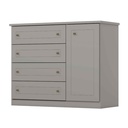 GAVETERO AMERICANO# D715-131# GRIS 4GV/ 1PTA 101X126X51CM