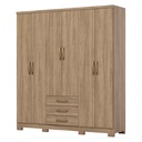 CLOSET CAJU# DA136-198# JEQUITIBA BRILLO 6 PUERTAS# 180X46.5X200CM