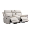 SOFA RECLINABLE CUERO/VINIL RR5628AY52DD# 2 PUESTOS CON CONSOLA