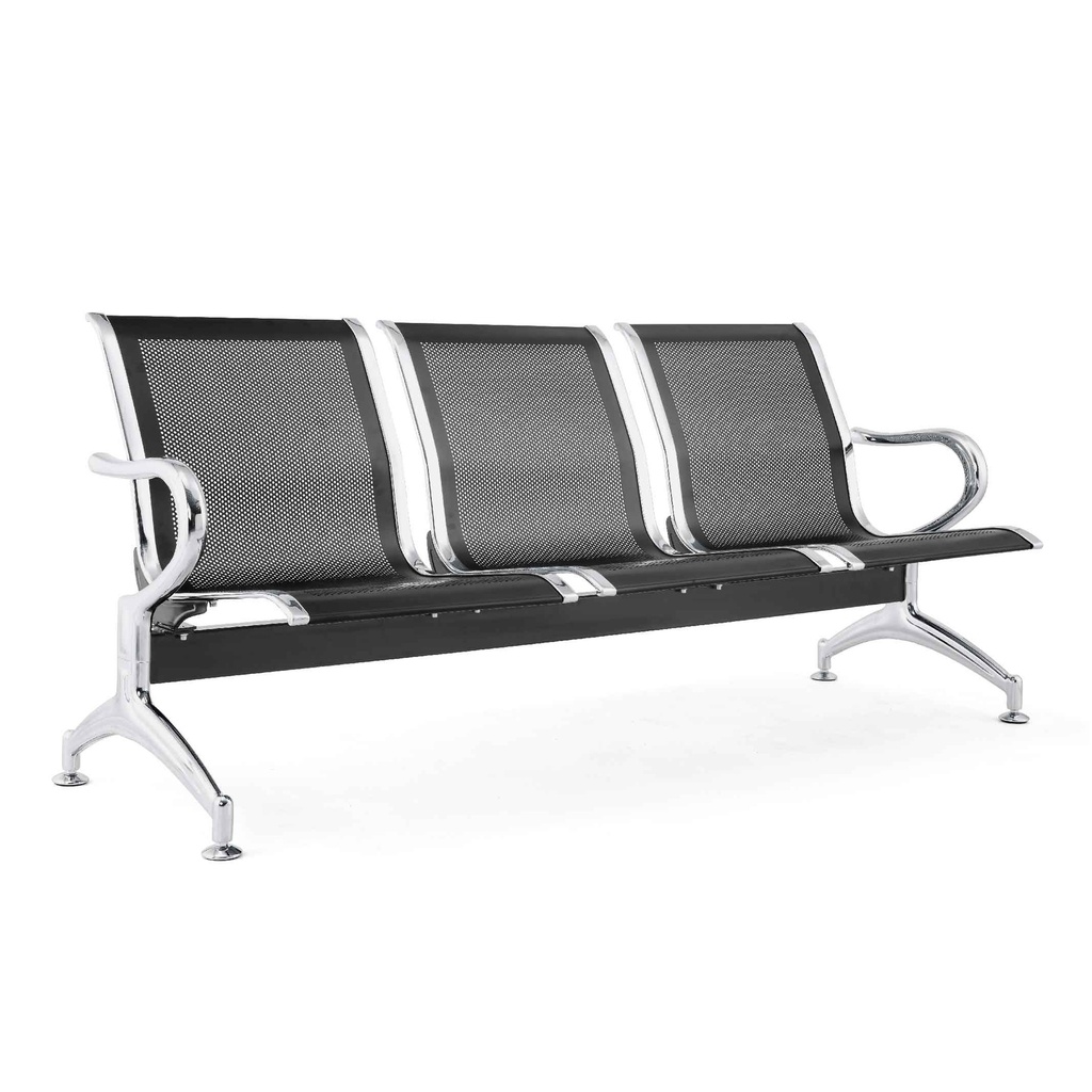 SOFA OFICINA METAL W9604-3# 3PTS NEGRO TODO METAL 3CJ
