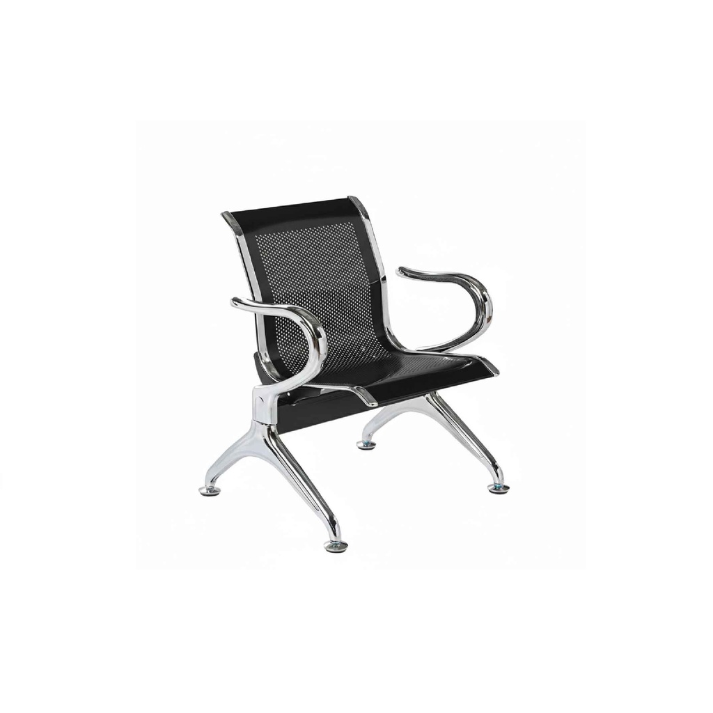 SOFA OFICINA METAL W9604-1# 1PUESTO NEGRO TODO METAL 3CJ