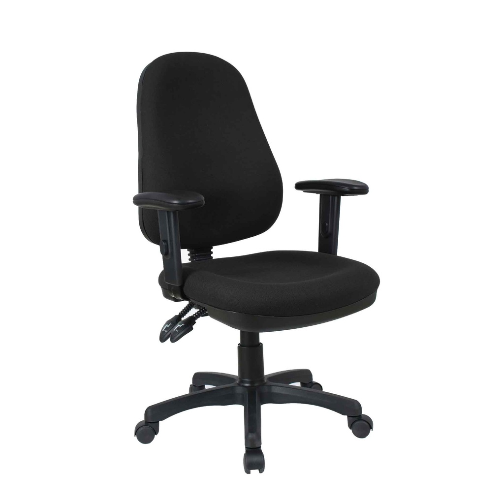 SILLA OFICINA AD0206# CON BRAZO/ESTRELLA NEGRA