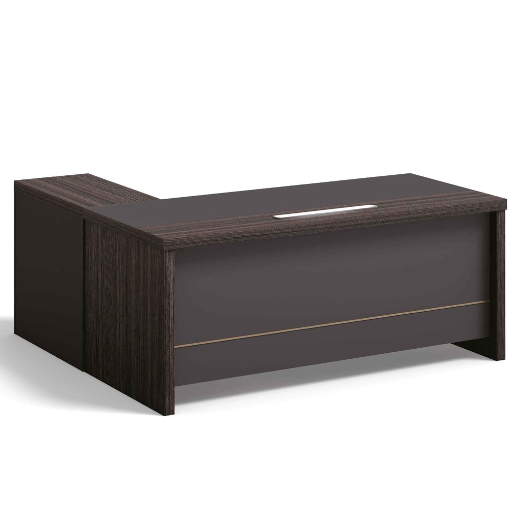 ESCRITORIO P/OFICINA MZA07-1816# SMOKY WALNUT# 180X160X75CM+LATERAL  2CJ