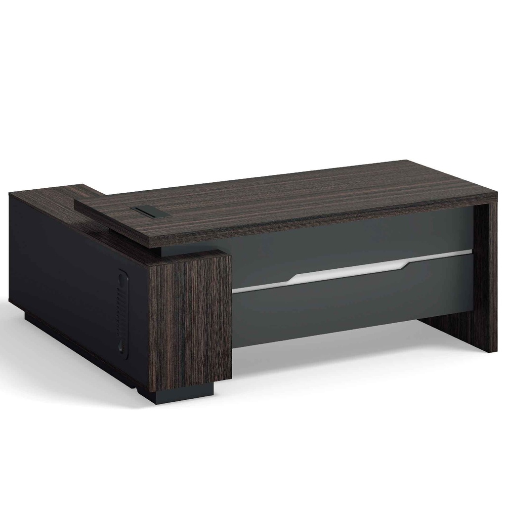 ESCRITORIO P/OFICINA MZA05-1616# SMOKY WALNUT# 160X160X75CM+LATERAL 3CJ