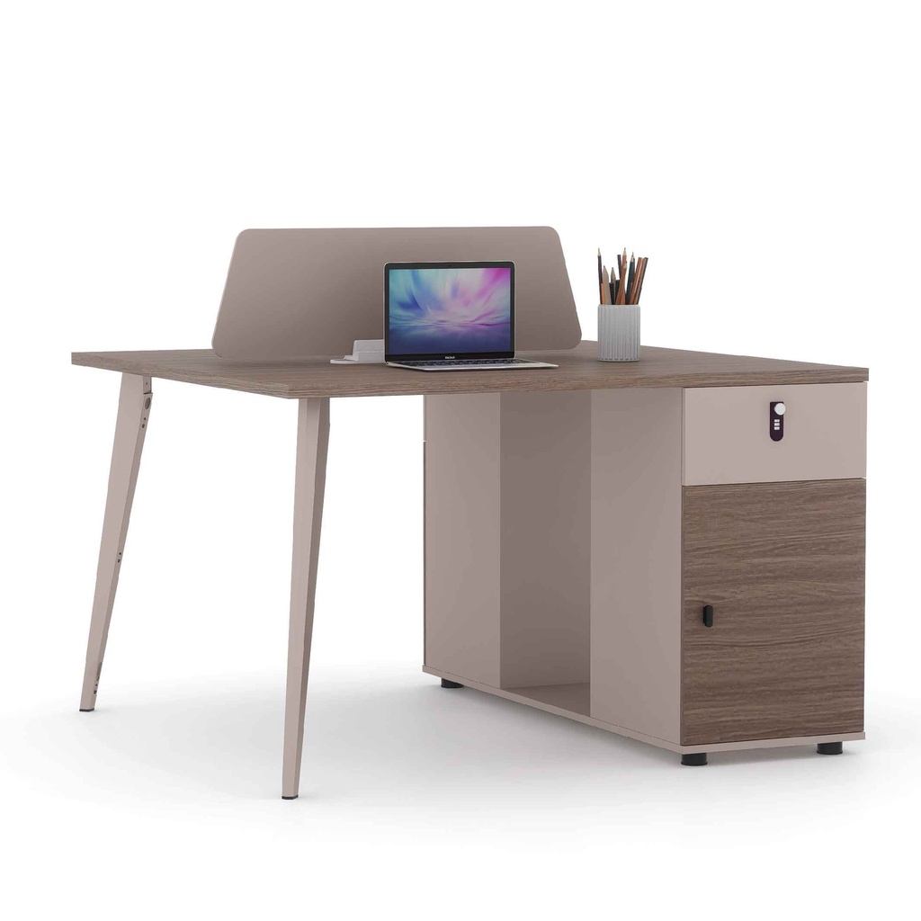 MODULO TC03-A2# ADELANTE/ATRAS 2PUESTOS HU OAK+GREY 2025#  120X120X75CM  2CJ