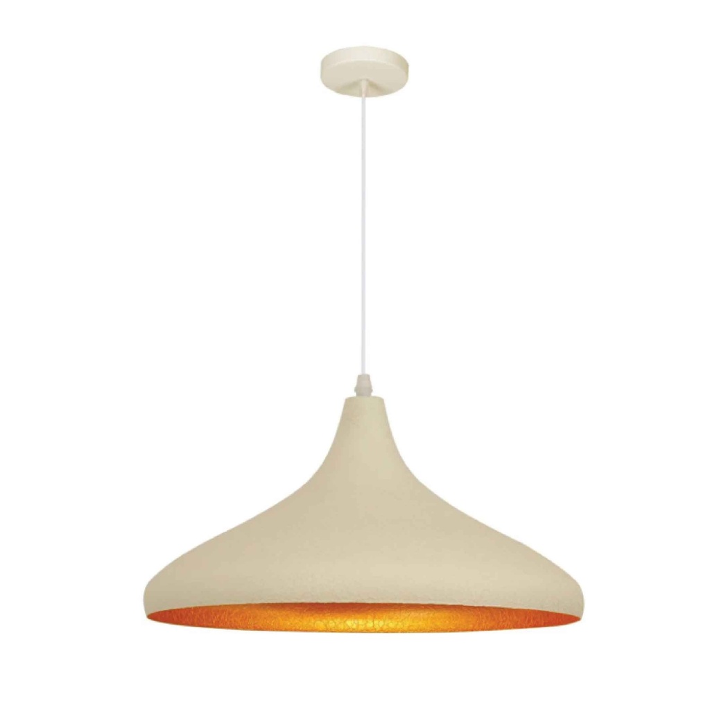 LAMPARA COLGANTE 7490/1# WH+GD20 METAL 350X250MM ROSCA 