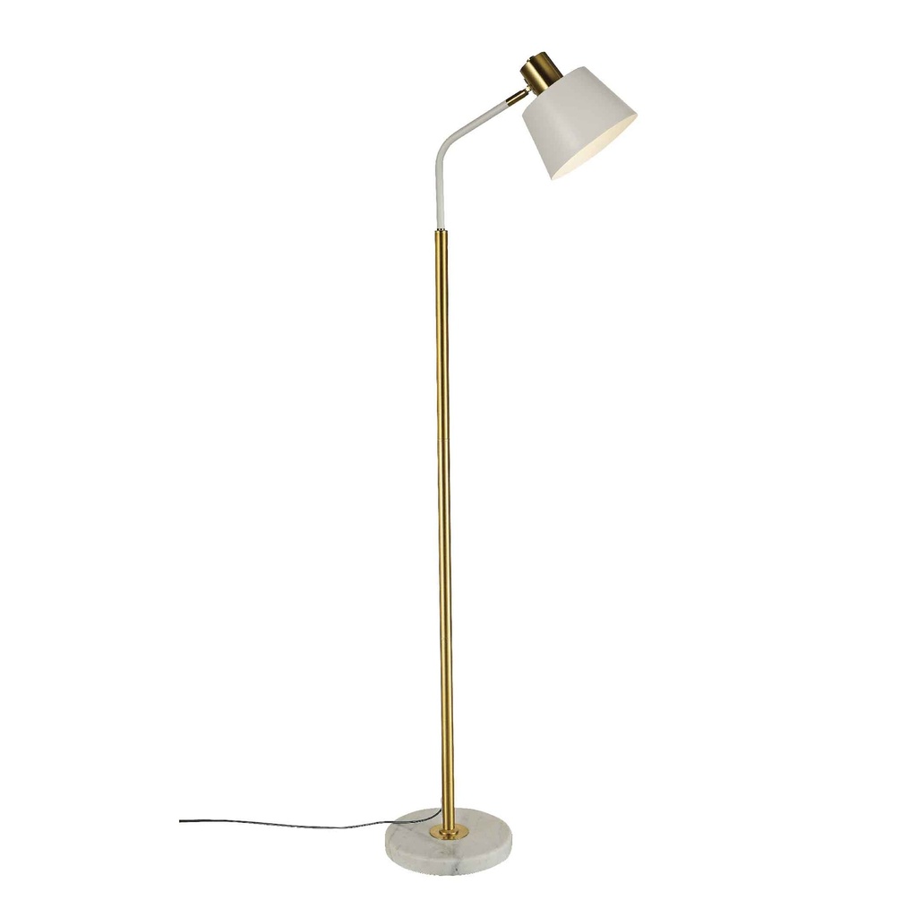 LAMPARA DE PISO ML6085# METAL GOLDEN/WHITE BASE MARMOLINA ROSCA