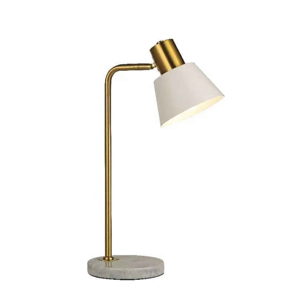 LAMPARA DE MESA MT6085# METAL GOLDEN/WHITE BASE MARMOLINA ROSCA