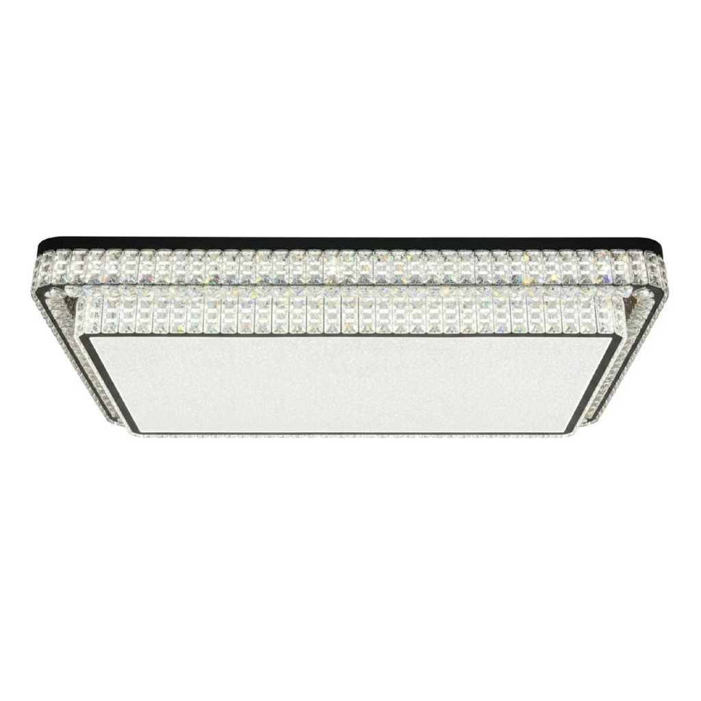 LAMPARA DE TECHO 7303# 800*600MM RECT ACERO INOX. CRISTAL LED