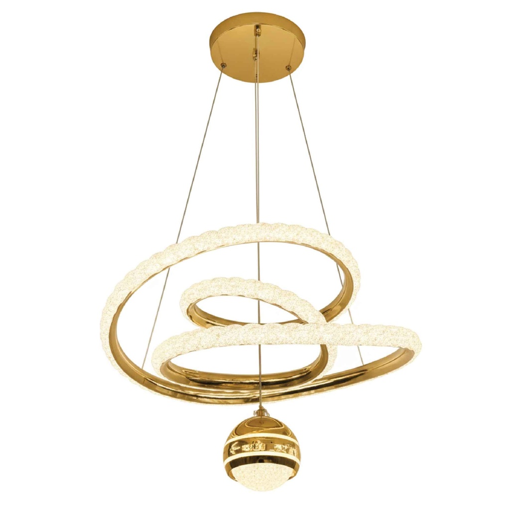 LAMPARA COLGANTE A668-1+1# ALUMINIO DORADO LED