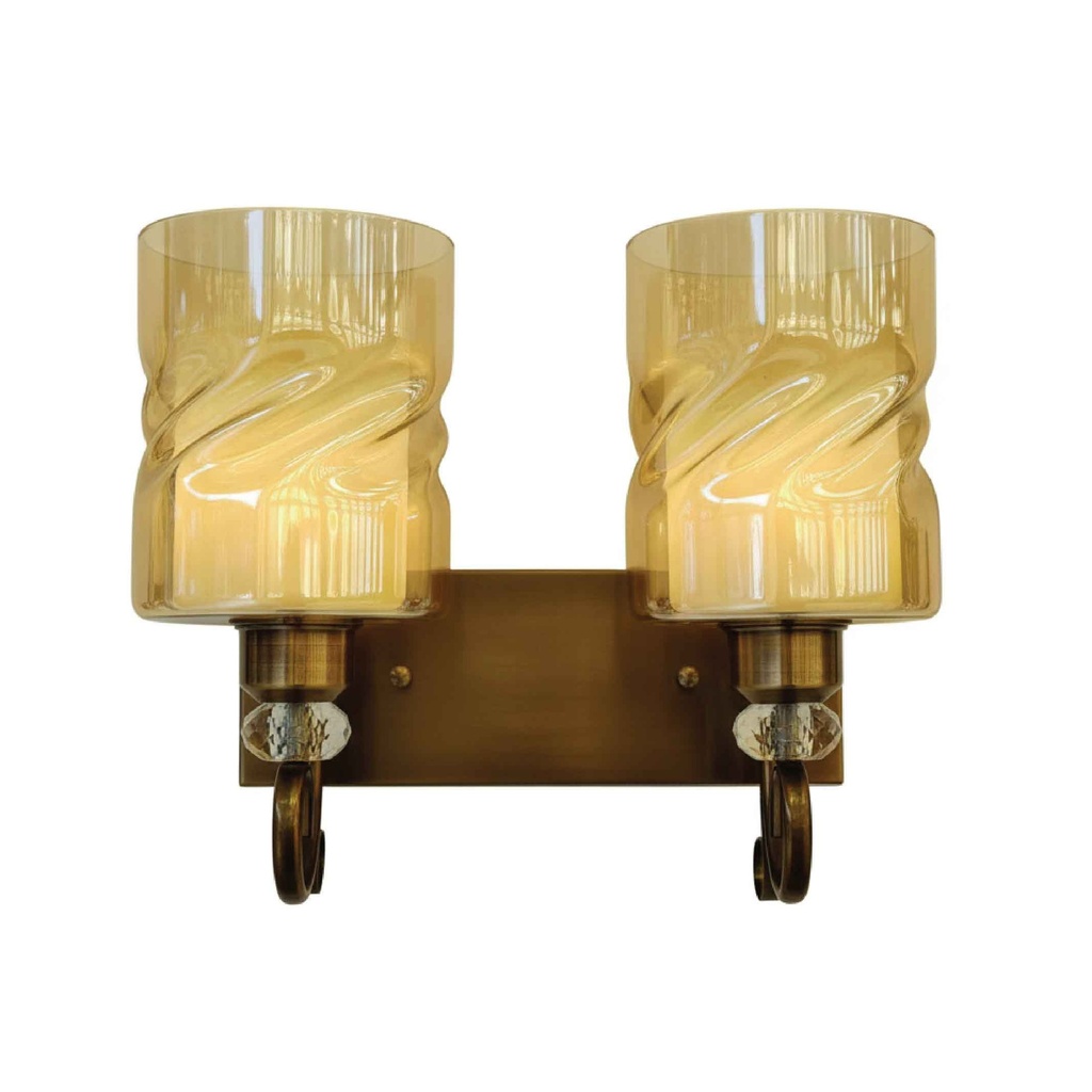 LAMPARA DE PARED B5070/2# DOBLE METAL VIDRIO ROSCA