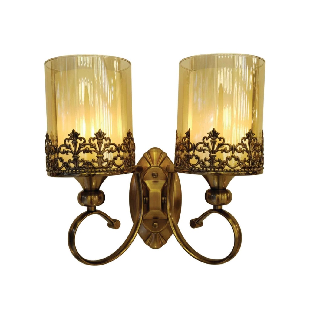 LAMPARA DE PARED B5091/2# DOBLE METAL VIDRIO ROSCA