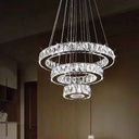 LAMPARA COLGANTE 87519/3# 500/320/180MM ACERO INOX. CRISTAL CONTROL REMOTO 120W LED