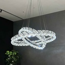 LAMPARA COLGANTE 50502J/600+400# 600/400MM ACERO INOX. CRISTAL CONTROL REMOTO 192W LED