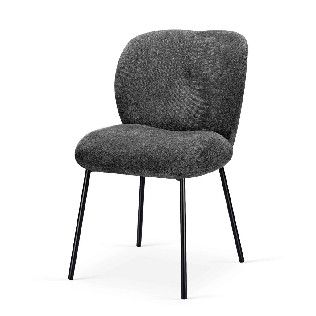 SILLA DE COMEDOR DC-3150#  UF890-15 GREY# PATAS METAL NEGRO