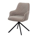 SILLA DE COMEDOR DC-3177# GIRATORIA CD355A-5# CHOCOLATE PATAS METAL NEGRO