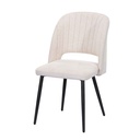 SILLA DE COMEDOR DC-3181# CASTEL03+ARAGON03# BEIGE PATAS METAL NEGRO