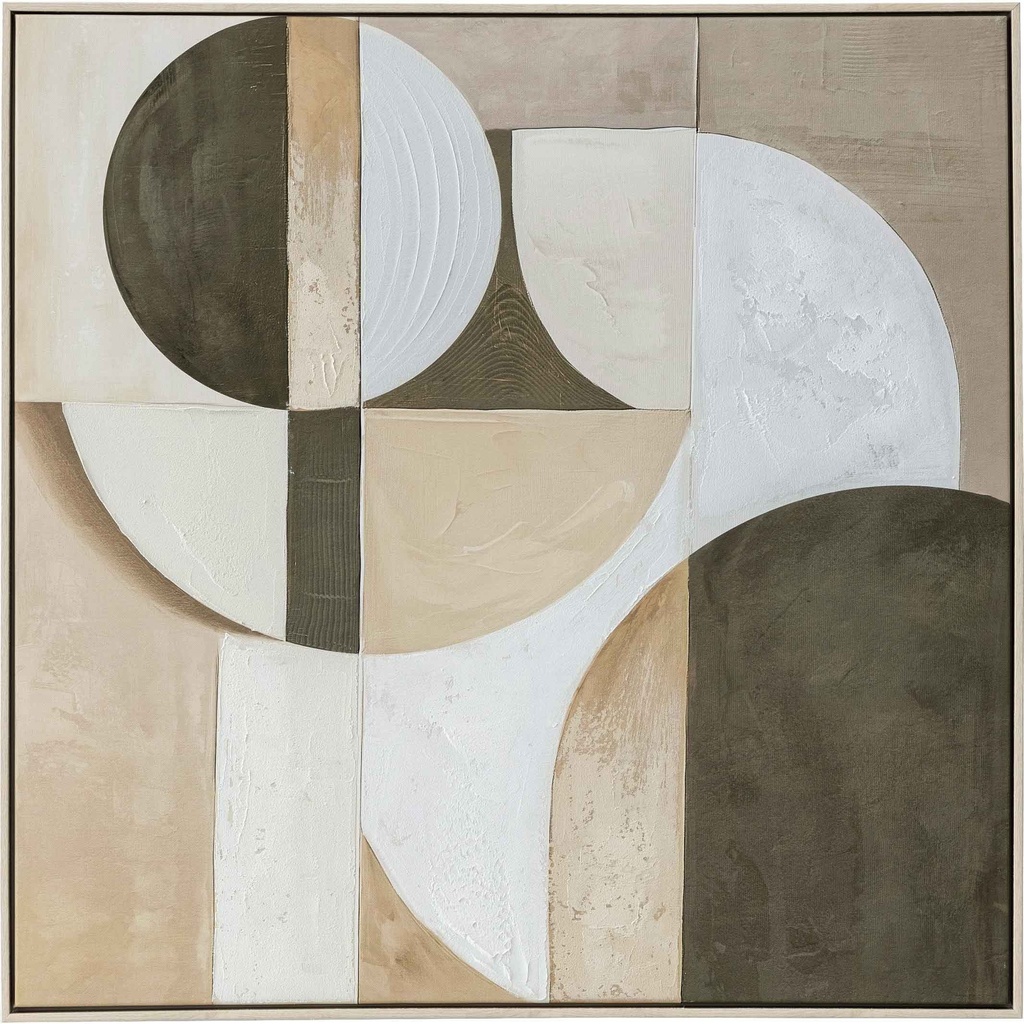 CUADRO B-P9472N-2# 80X80CM MARCO GB056-2312# BLANCO/MADERA