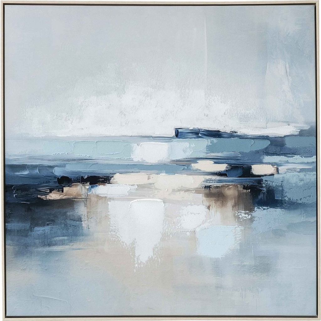 CUADRO B-P9572N-1# 80X80CM MARCO GB056-2312# BLANCO/MADERA