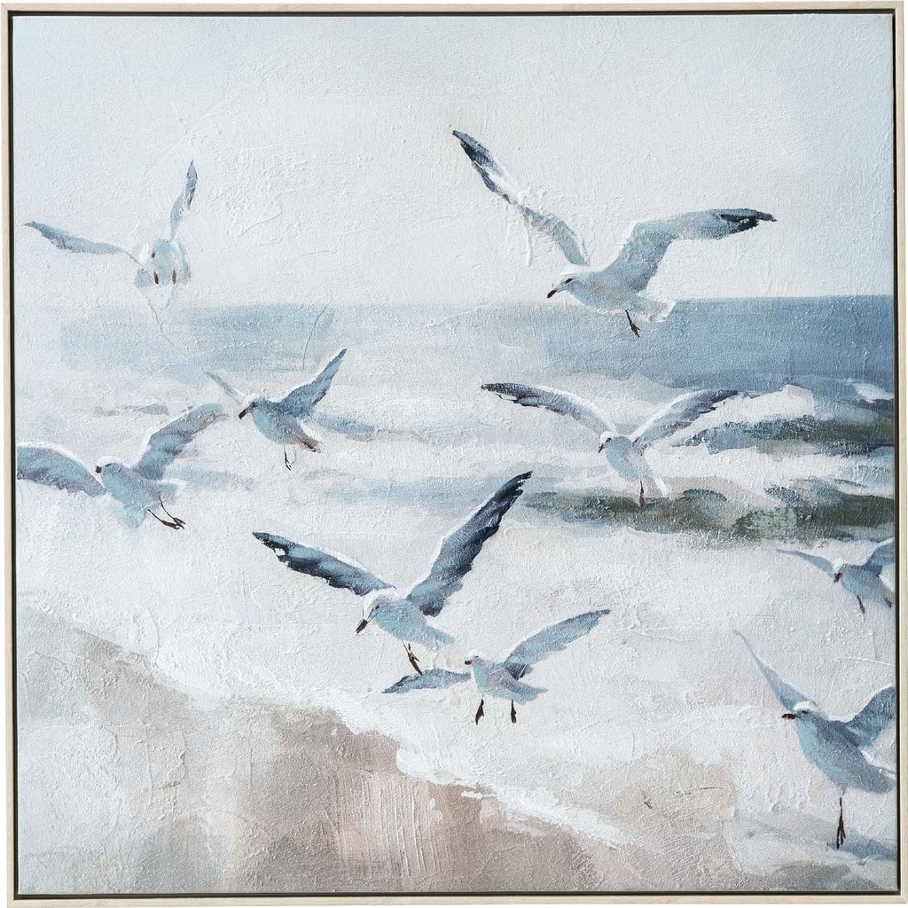 CUADRO OV-37983-2# 80X80CM MARCO GB056-2312# BLANCO/MADERA 