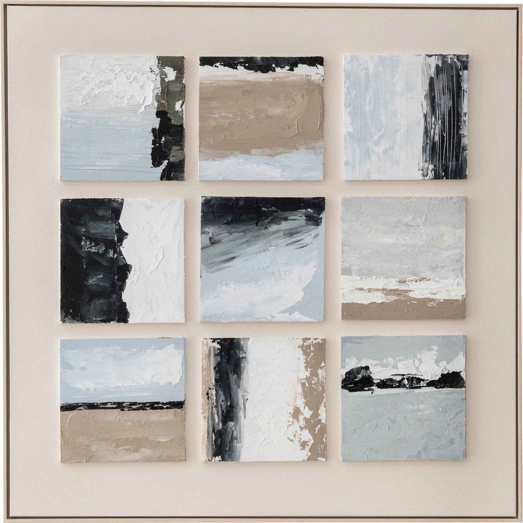 CUADRO D-B37029A-2# 100X100CM MARCO GB056-2312# BLANCO/MADERA 