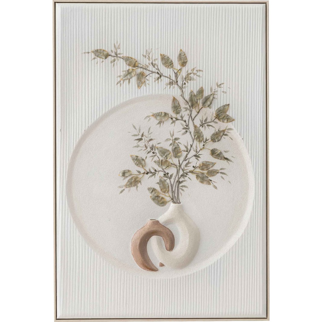 CUADRO E-39115A-1# 80X120CM MARCO GB056-2312# BLANCO/MADERA 