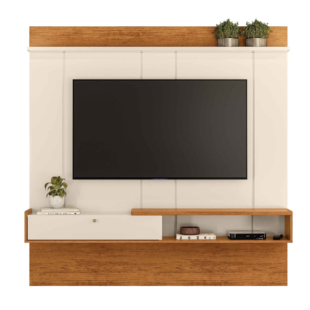 PANEL HOME SUSPENSO NITEROI# 2001172#  TV MAX 65" 791# OFF WHITE/CANELA# 1GV 180X31X181CM