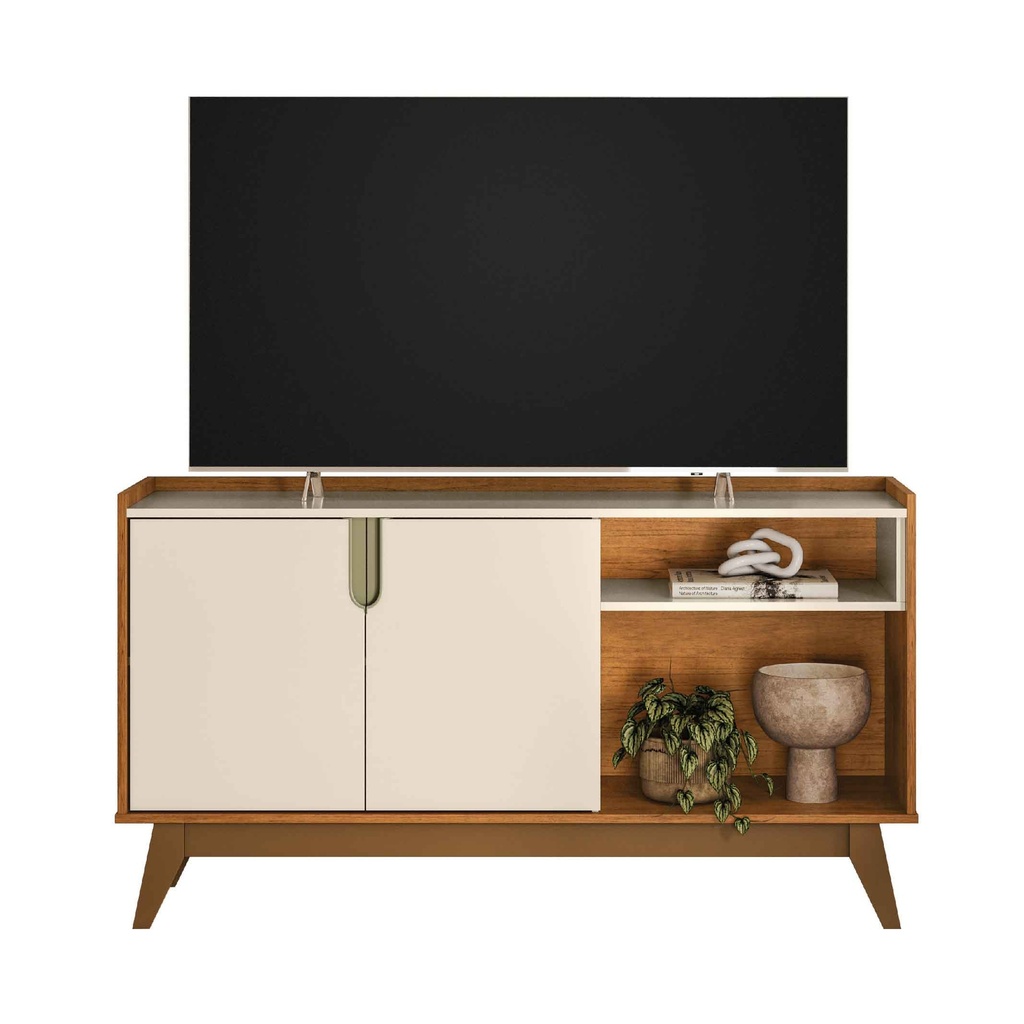 GABINETE P/TV VITORIA# 1005147# TV MAX 55" 790# CANELA/OFF WHITE 135X36X74CM 