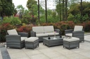 MIMBRE SOFA TH-300# GRIS 2+1+1+2PIECERO+MESITA BASE ALUMINIO