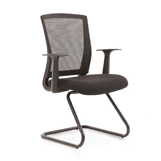 SILLA OFICINA VISITA KTM187A-8# MALLA NEGRO C/BRAZO B/NEGRO