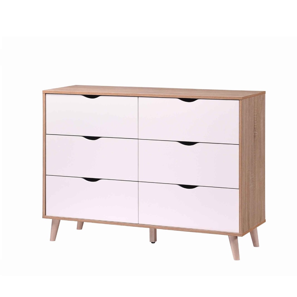 GAVETERO ORICIA CHEST 19-DS-2# NAT/WHITE 120X40X88CM 6GV 2CJ