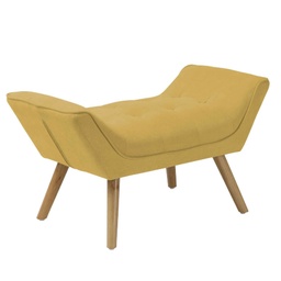 BANQUETA QH-6626# TELA PATA MADERA NATURAL