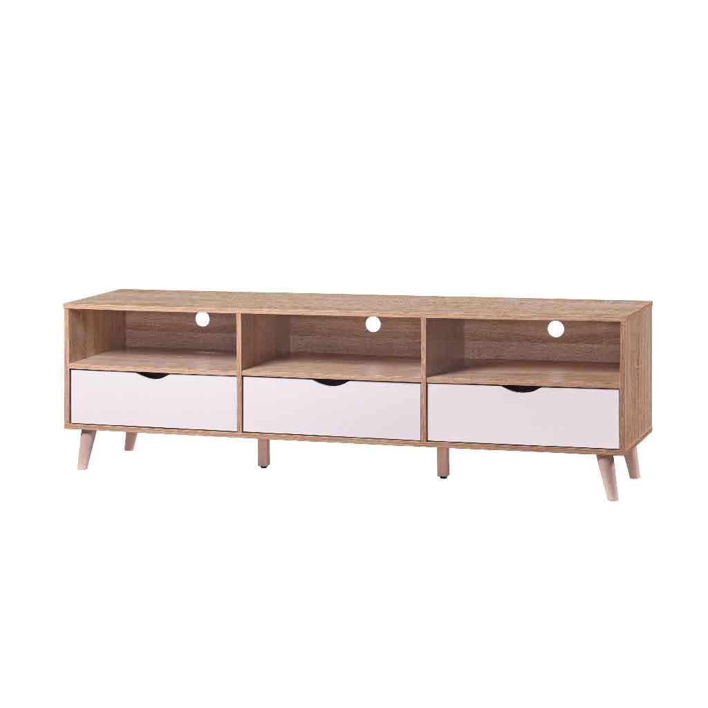 GABINETE P/TV 19-TV-8# ORICIA NATURAL/WHITE 3GV 179X40X53CM