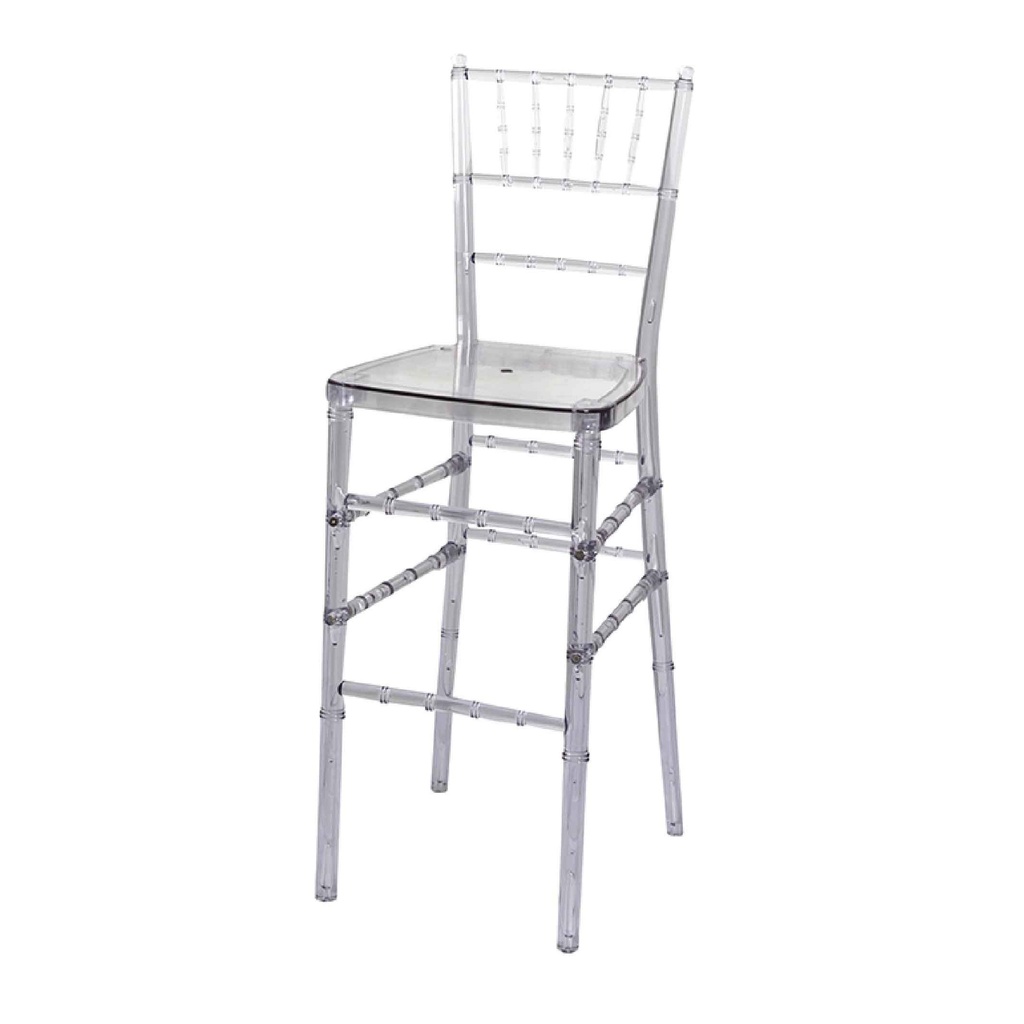 SILLA DE BAR ALTA FIJA 203-APC# TRANSP PLASTICA S/BRAZOS TIFANY