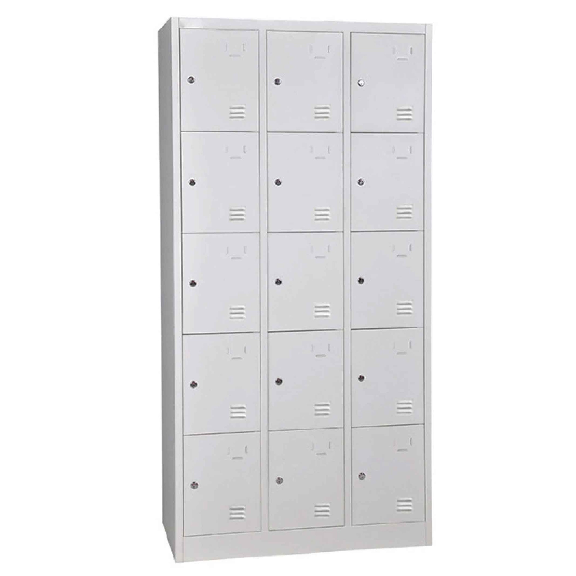 LOCKER METAL KD-027# 15PUERTA GRIS 7047# 90X40X185CM | Econoprecios