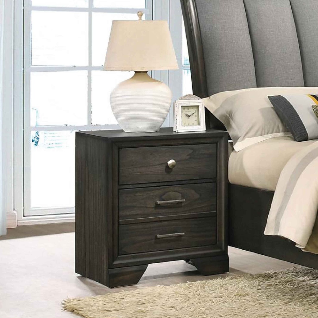 MESITA DE NOCHE B6580-2# 2GV GRIS  60X60X69CM