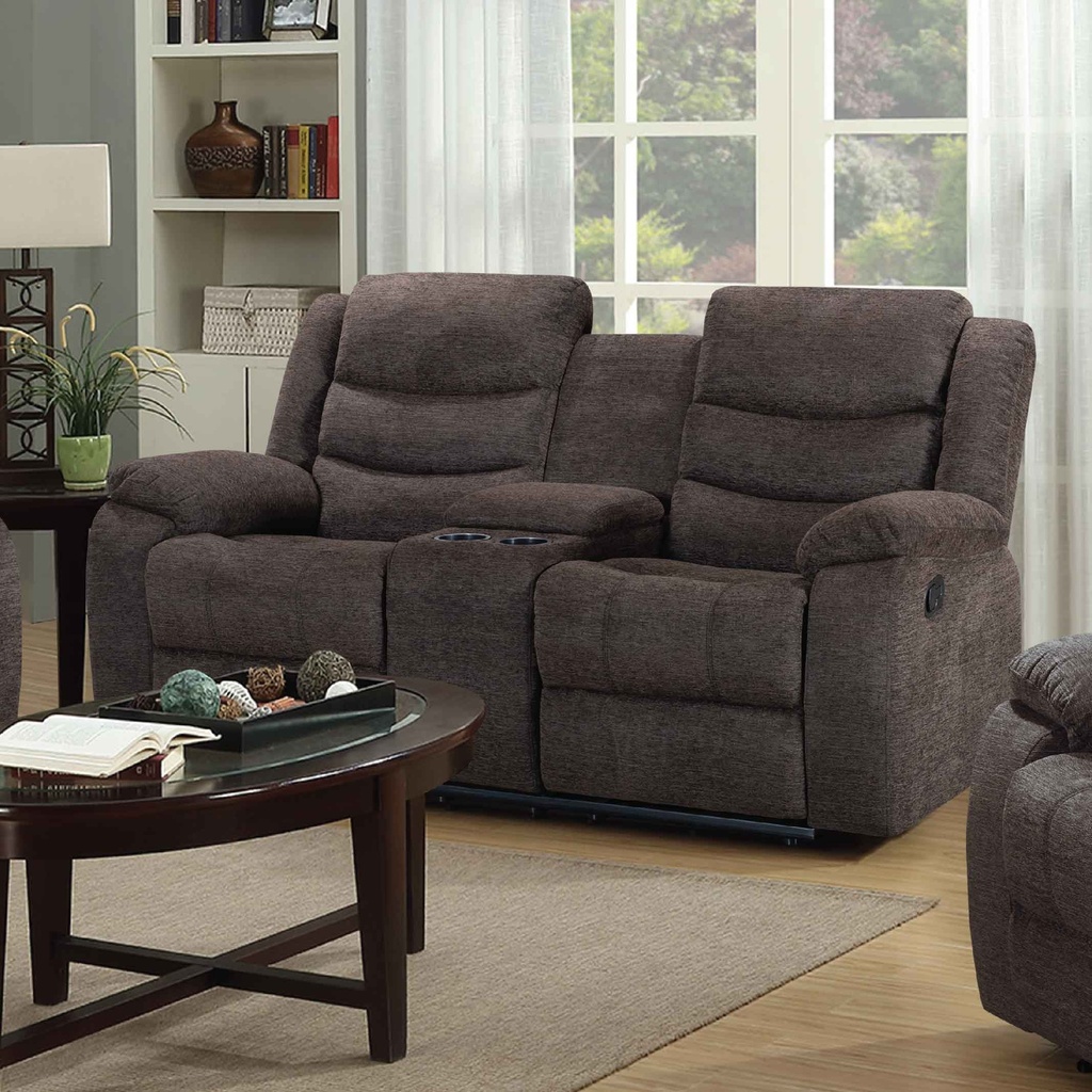 SOFA RECLINABLE TELA CX001A-52D# 2PUESTO CON PORTAVASOS | Econoprecios