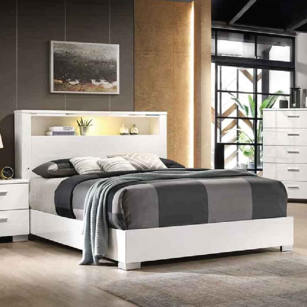 CAMA KING 1.93X2.03M FBKHBR-0217B#+SOMIER 24.5CM BLANCO