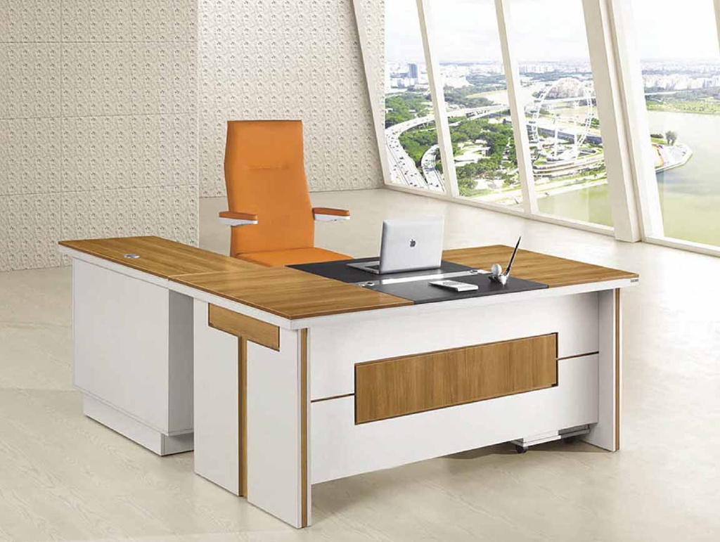 ESCRITORIO P/OFICINA A-009-1800# 180X80X75CM 1003# BLANCO LAT. DERECHO