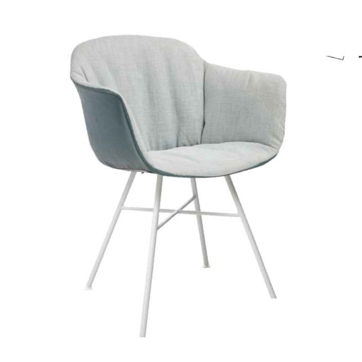 SILLA PLASTICA 293-CPP-PS# ASIENTO DC19/PATAS  METAL BLANCA