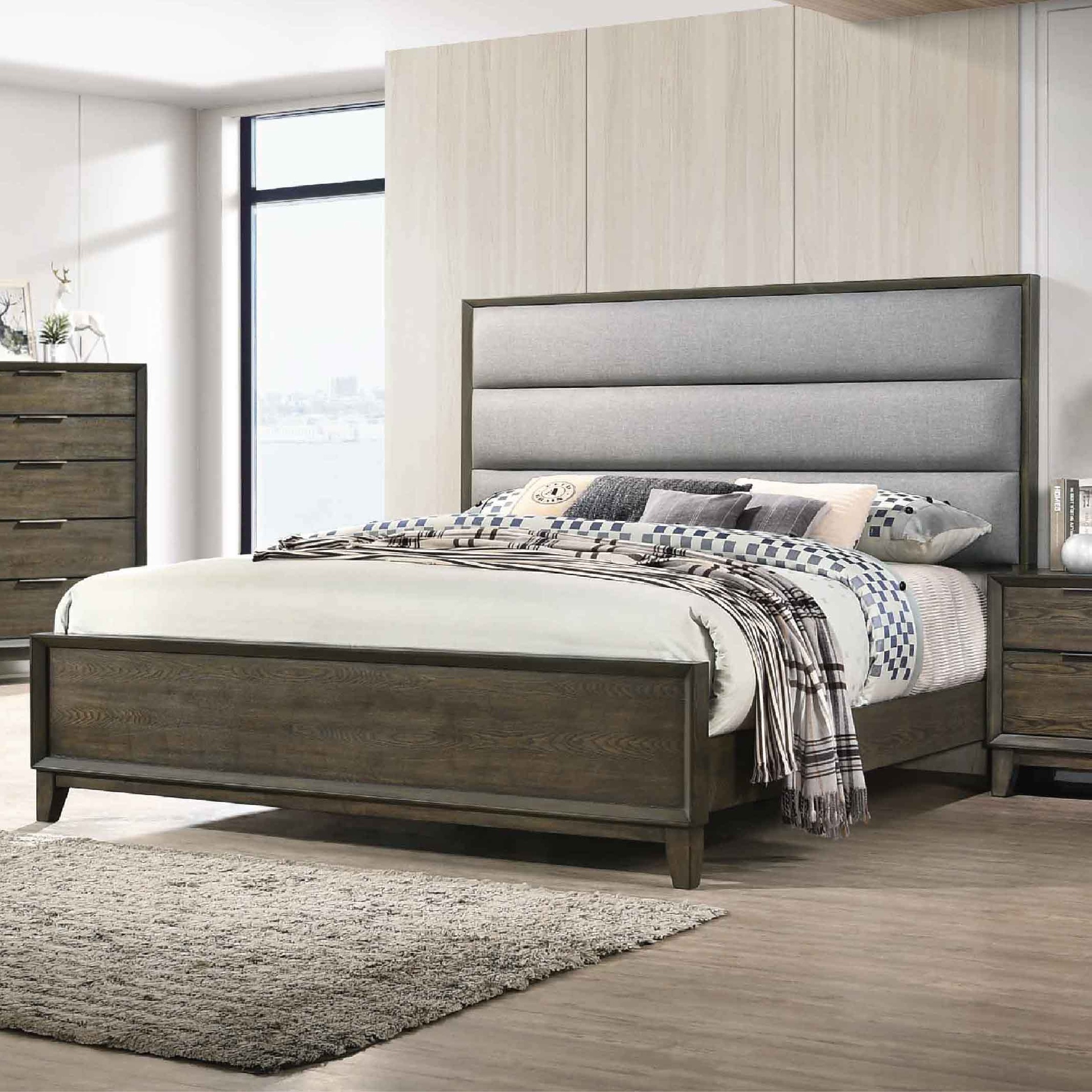 CAMA QUEEN 1.53X2.03M B6571-Q#+KQ-RAIL# + SOMIER 27CM (SIN MESITAS