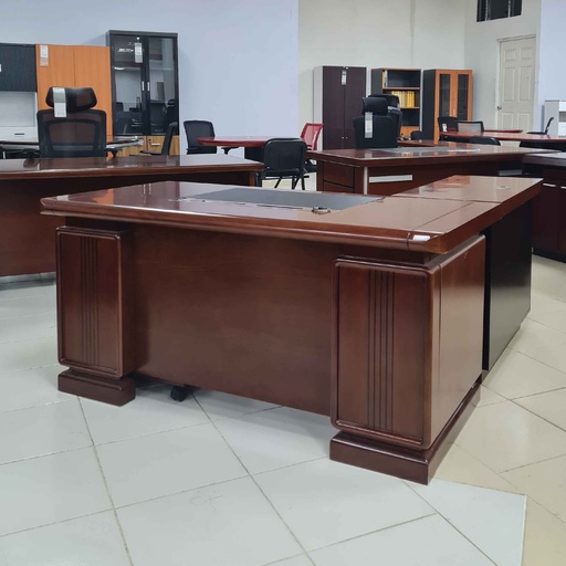 ESCRITORIO P/OFICINA A-014-1600# 1.6M+CREDENZA 1M+GAVETA A# COLOR WALNUT
