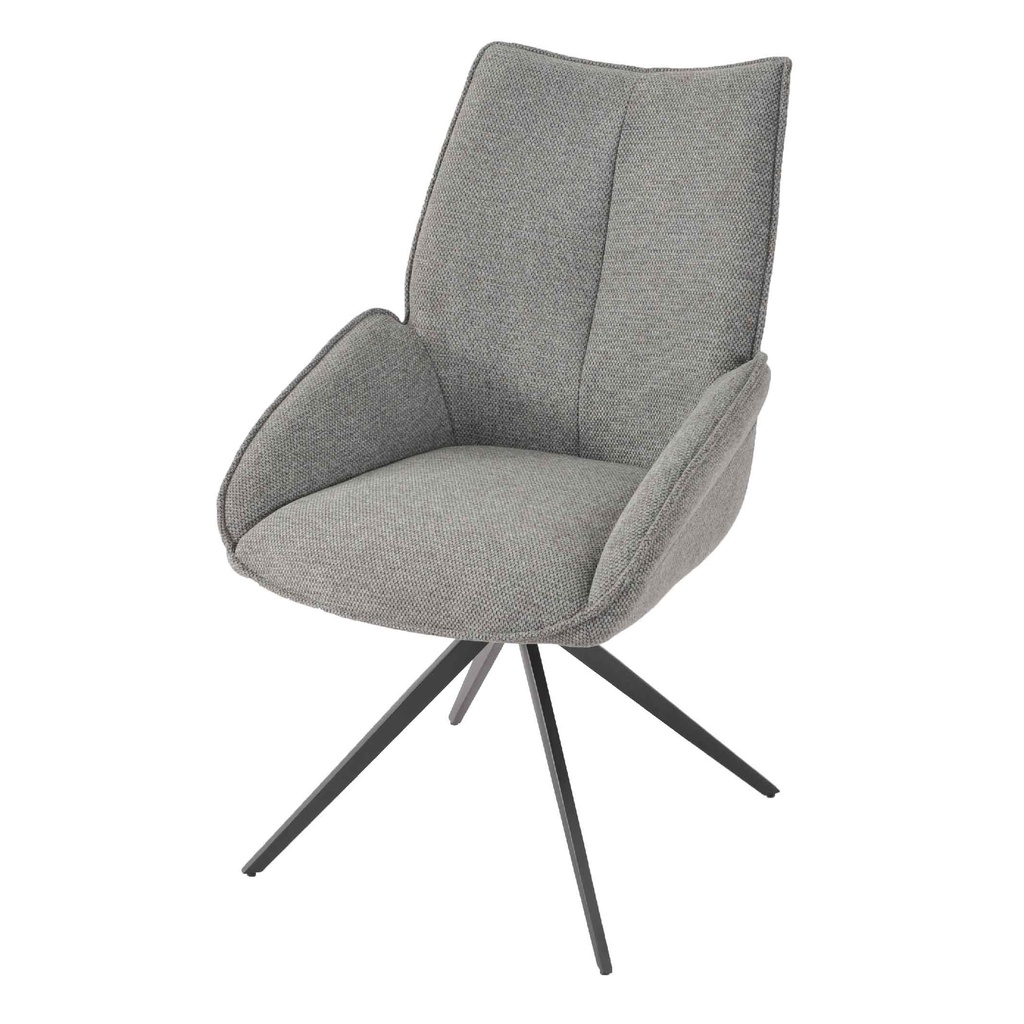 SILLA DE COMEDOR DX-2492# TELA GRIS OSCURO GIRATORIO