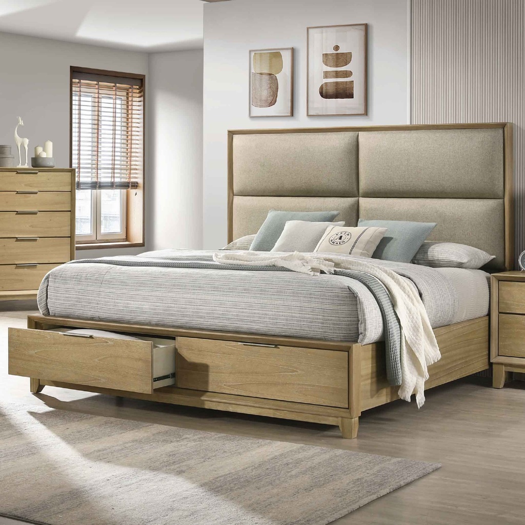 CAMA KING 1.93X2.03M B6575-K-HB# NATURAL OAK 3CJ