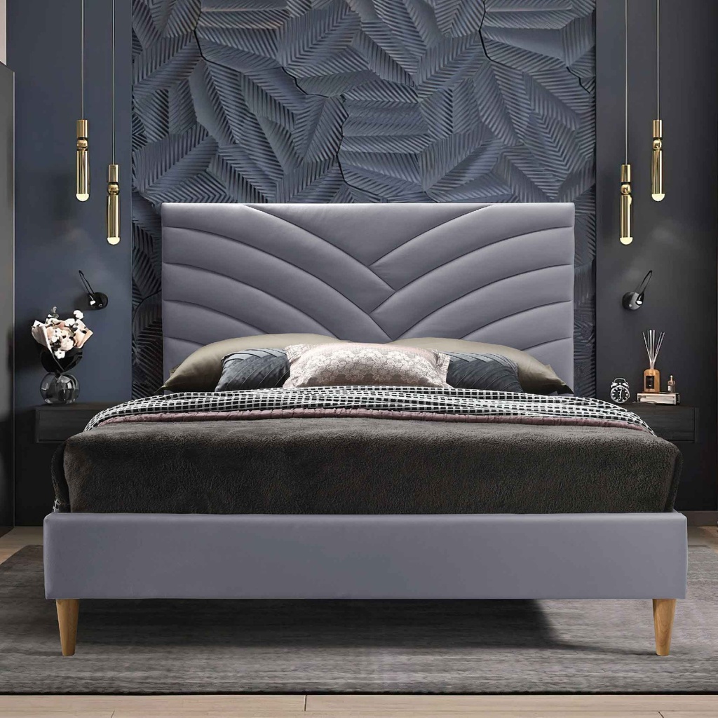 CAMA QUEEN 1.53X2.03M CF9375# TELA CFF0007-18# GRIS CLARO 2CJ