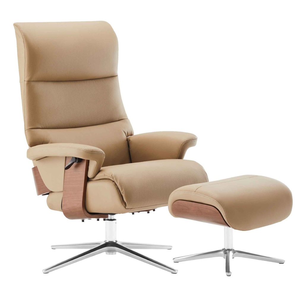 SILLA POLTRONA RECLINABLE CUERO/VINIL ALPHA 331-11#NOMAD L013# CON PIECERO