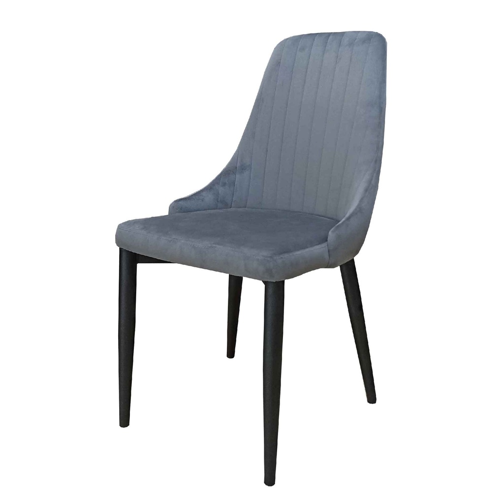 SILLA DE COMEDOR MC-038# HLR-19# GRIS PATAS METAL NEGRO